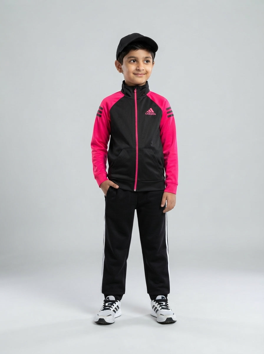 Preloved Adidas boys' sports zip-up, size 5–6 Y, worn by a model, styled
