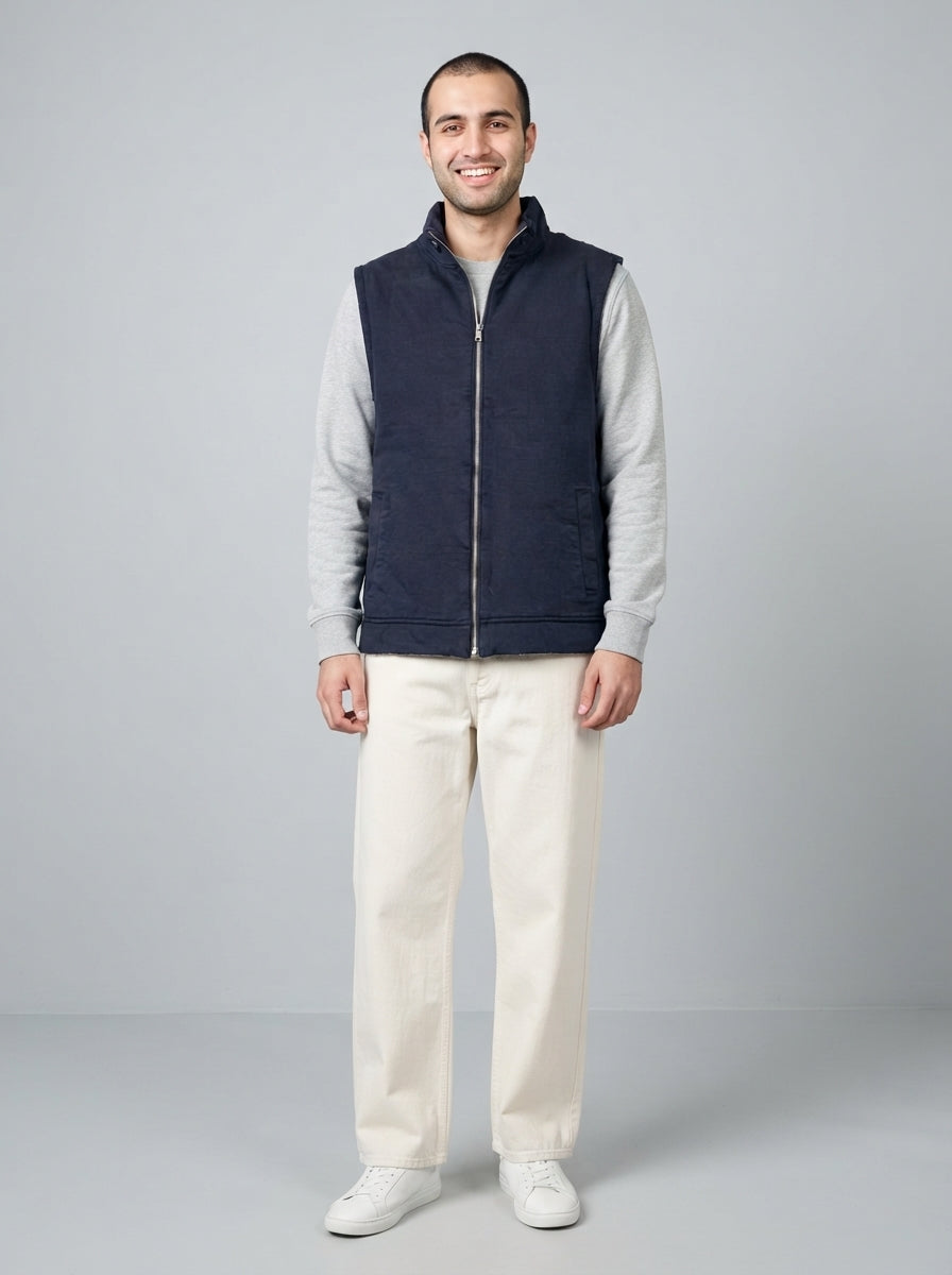 Preloved Banana Republic men's gilet / vest, size M, worn by a model, styled