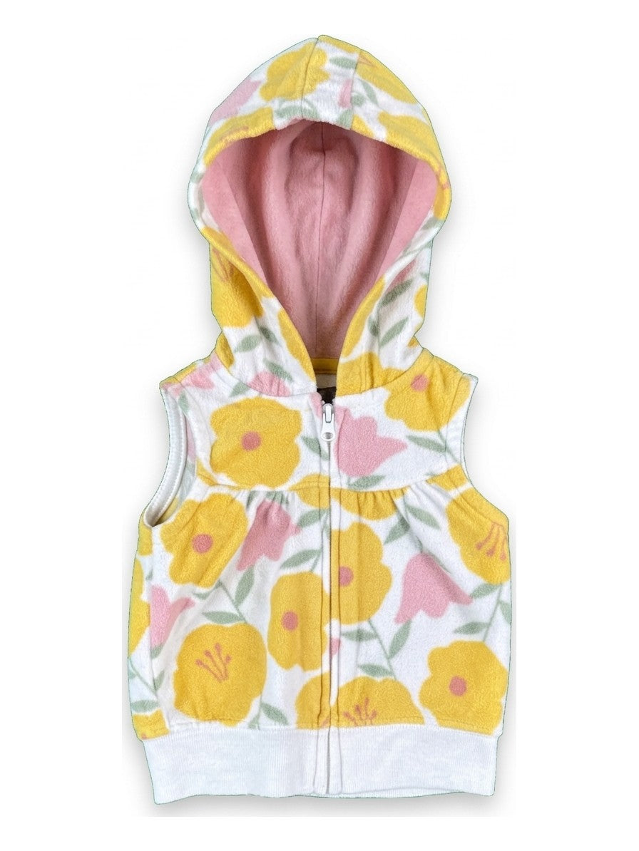Preloved Carter's baby girls' gilet / vest, size 0-3M, studio flat lay