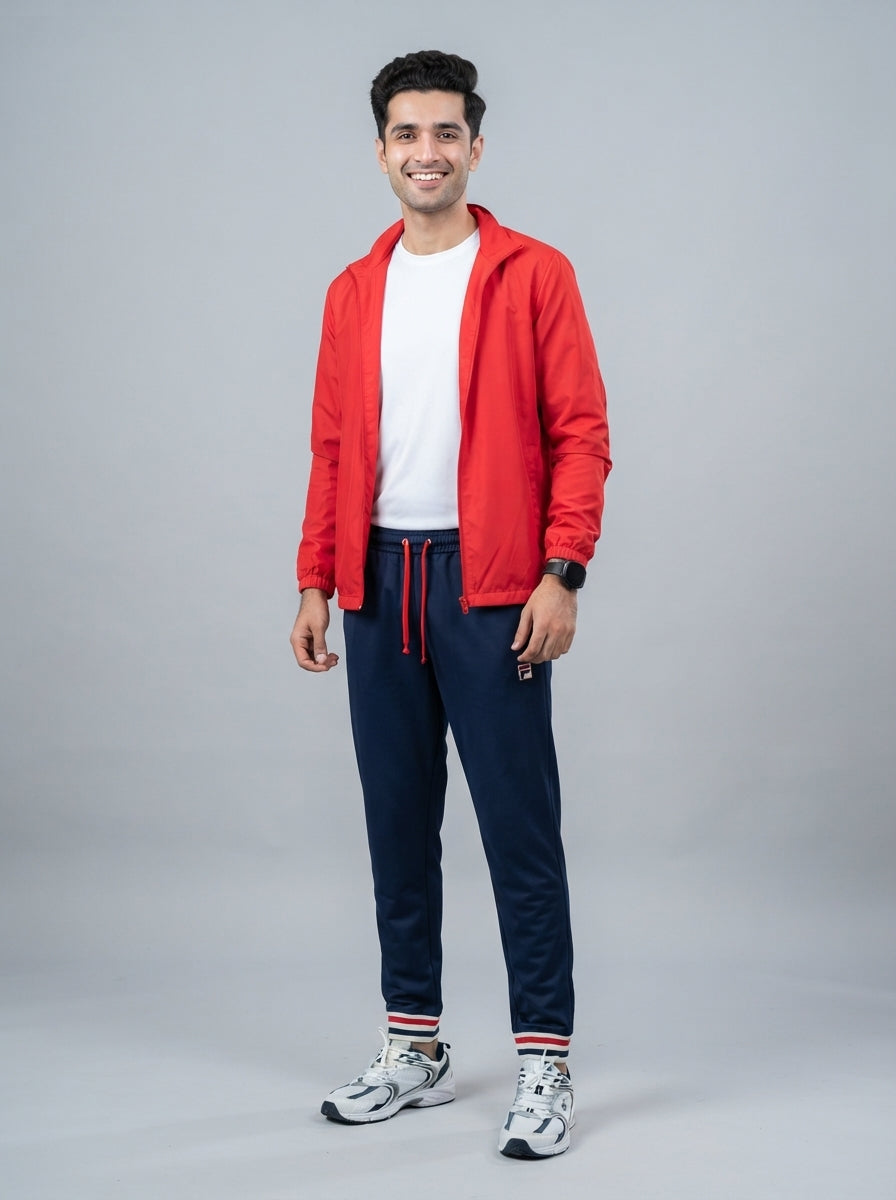 Preloved FILA men's sports trouser, size M, worn by a model, styled