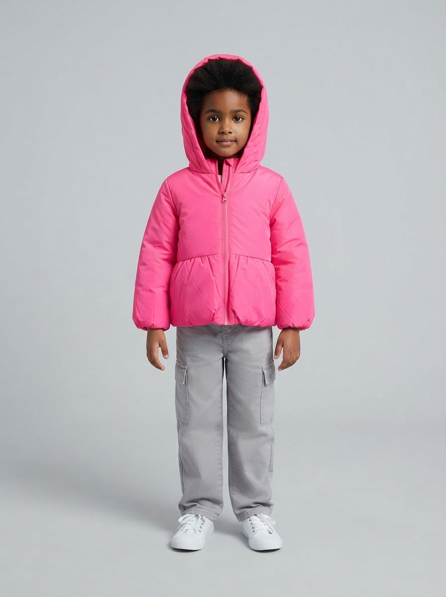 Preloved GAP girls' puffer jacket, size 3-4Y, worn by a model, styled