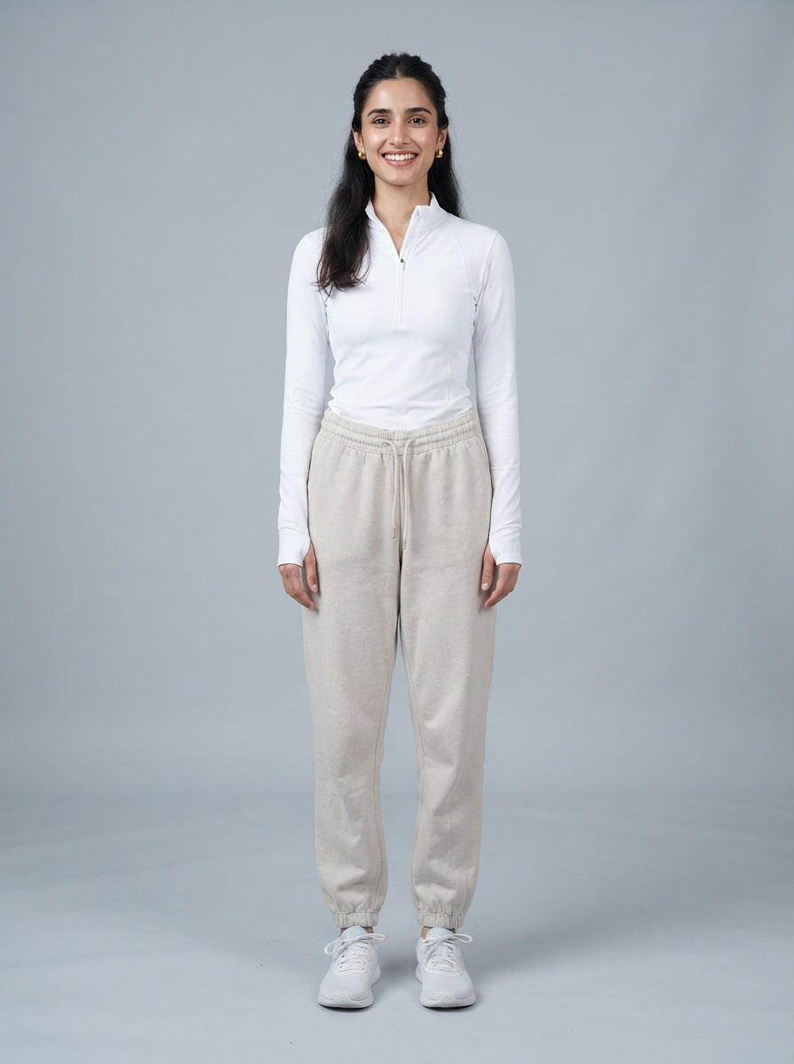 Preloved H&M women's casual trouser, size S, worn by a model, styled