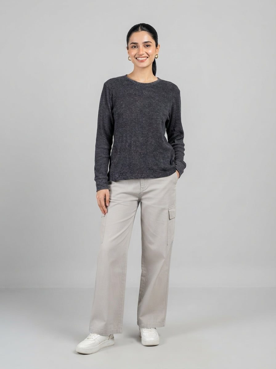 Preloved H&M women's sweater, size M, worn by a model, styled