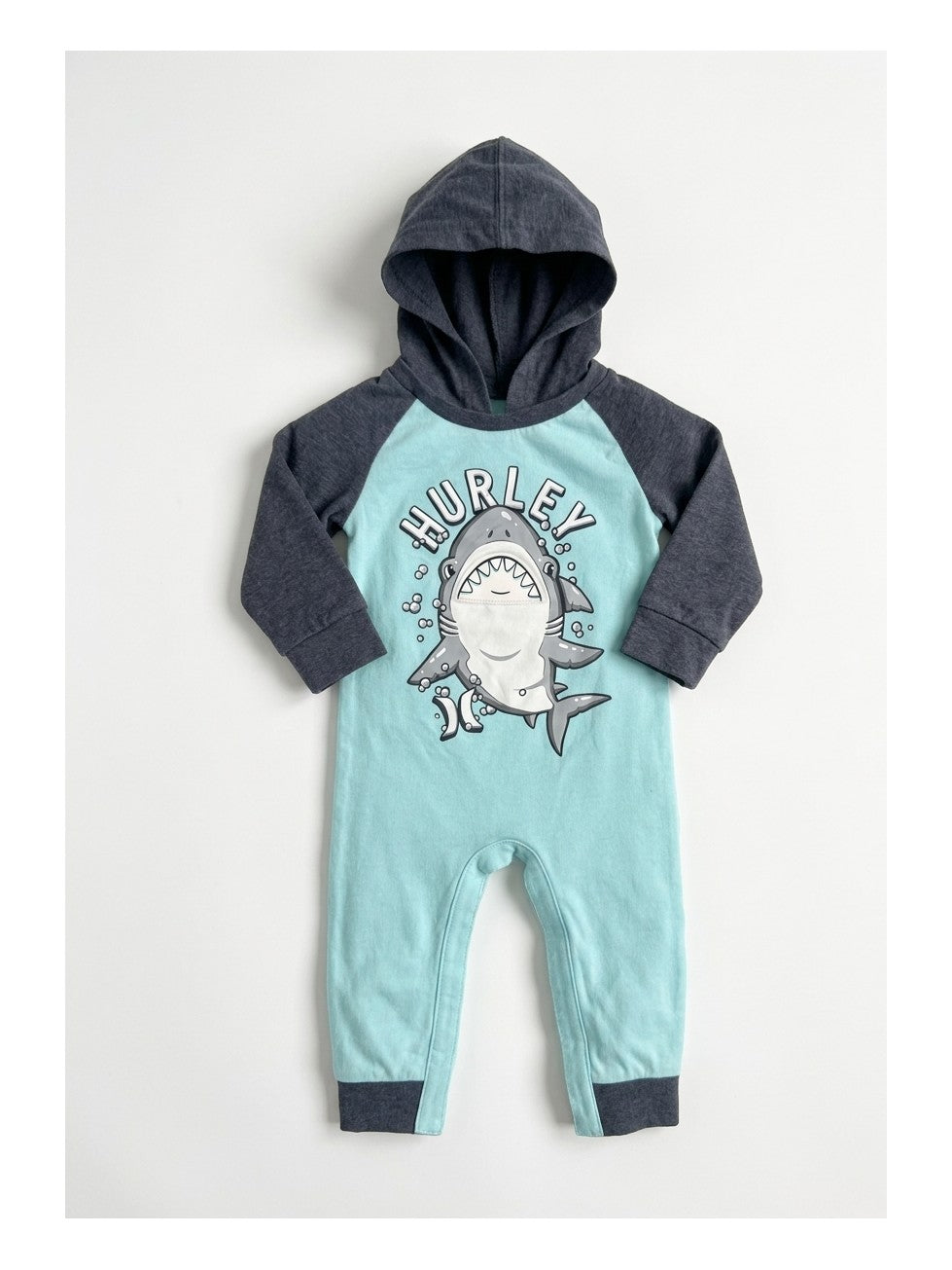 Preloved Hurley baby boys' jumpsuit, size 9-12M, studio flat lay