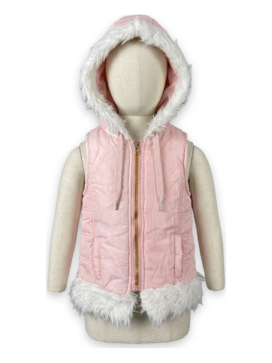 Preloved LITTLE LASS girls' gilet / vest, size 5–6 Y, on a mannequin