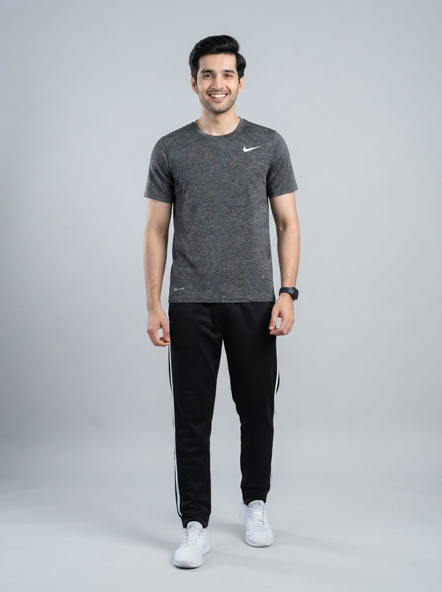 Preloved Nike men's sports t-shirt, size S, worn by a model, styled