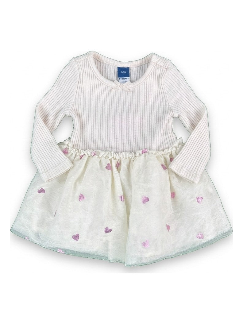 Preloved Old Navy baby girls' baby dress, size 0-3M, studio flat lay