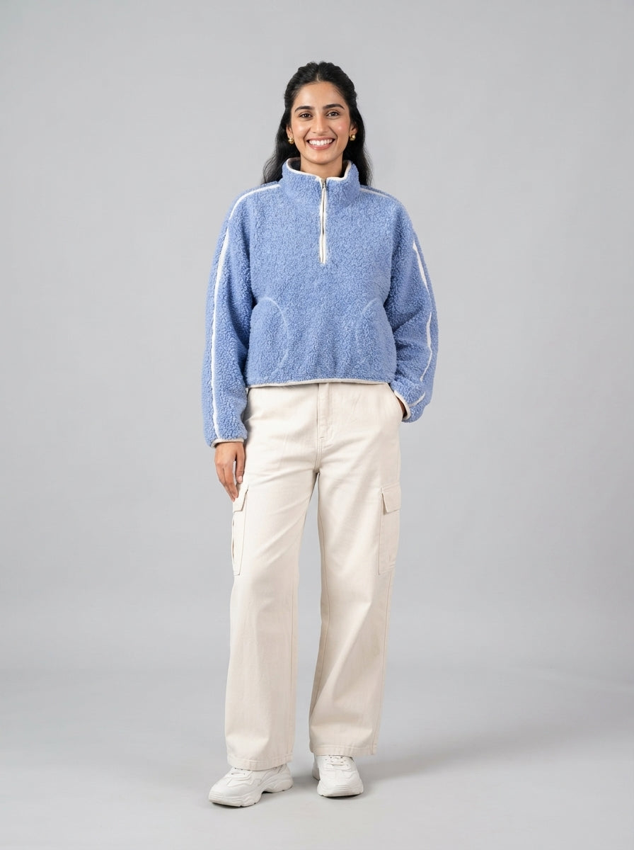Preloved Old Navy women's pullover, size L, worn by a model, styled