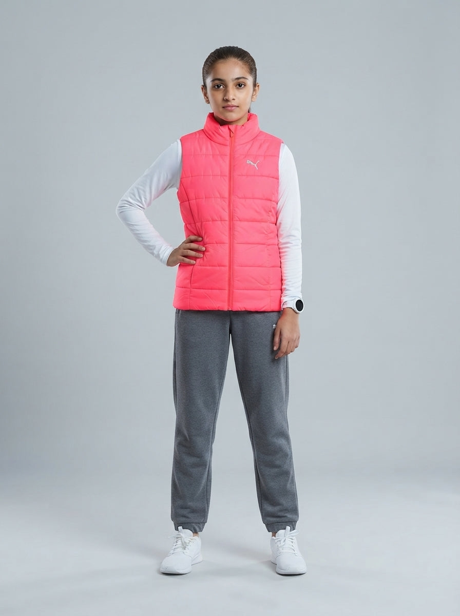 Preloved Puma teen girls' gilet / vest, size 10-12Y, worn by a model, styled
