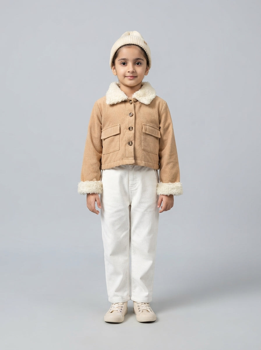 Preloved Shein girls' jacket, size 4-5Y, worn by a model, styled