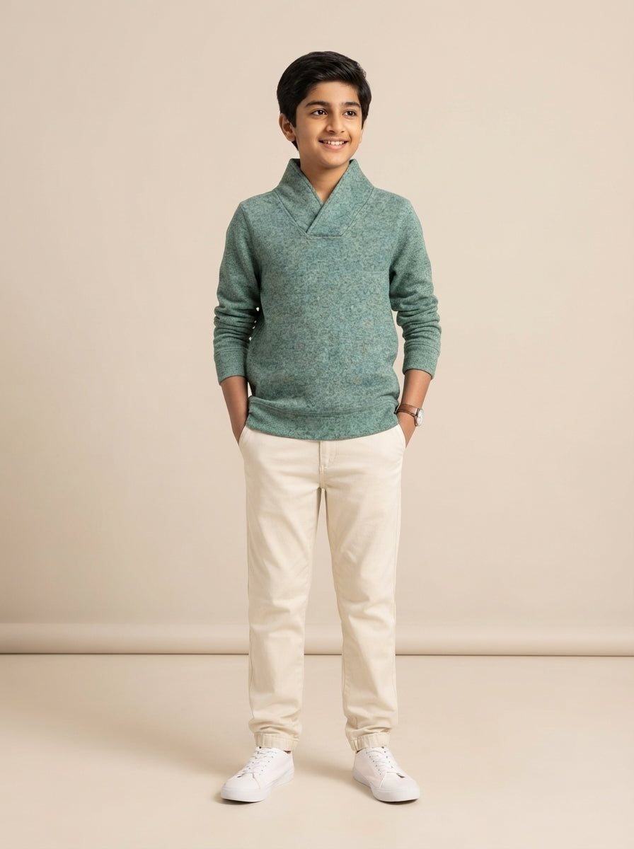 Preloved Sonoma teen boys' sweater, size 10-12Y, worn by a model, styled