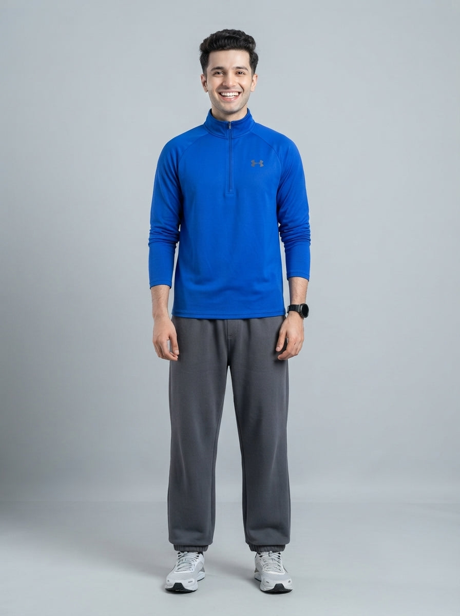 Preloved Under Armour men's sports zip-up, size S, worn by a model, styled