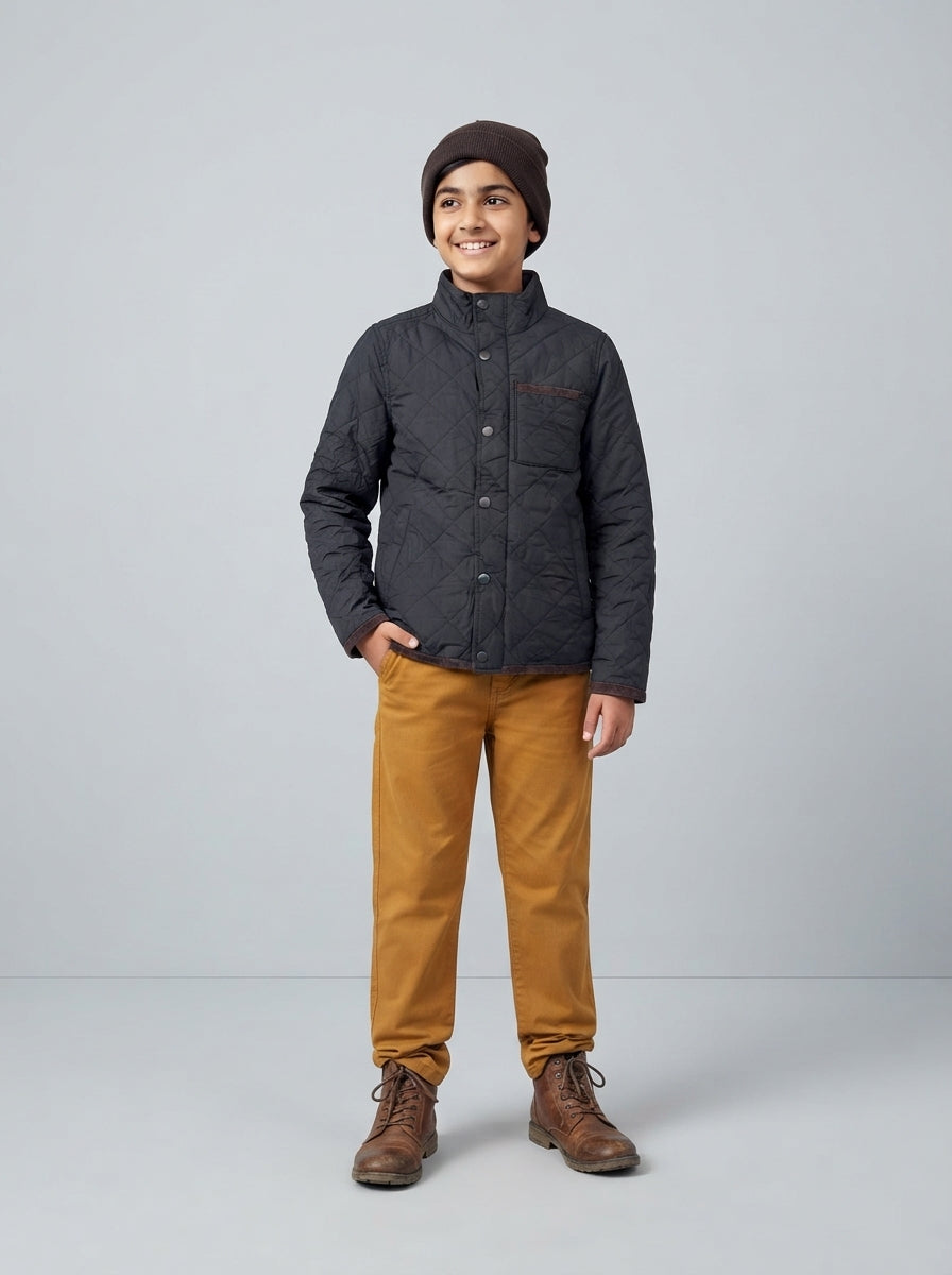 Preloved Wonder nation teen boys' puffer jacket, size 10-12Y, worn by a model, styled