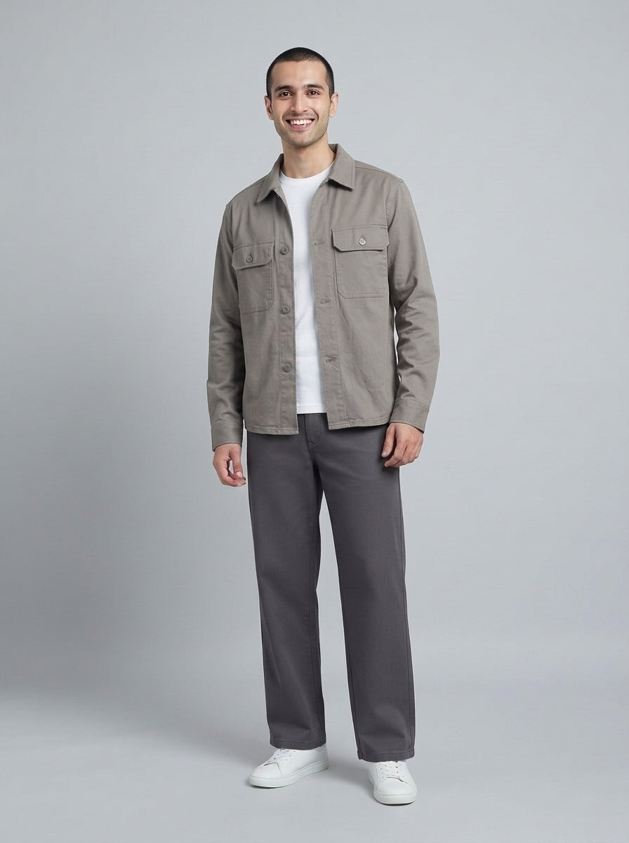 Preloved Zara men's shacket, size M, worn by a model, styled