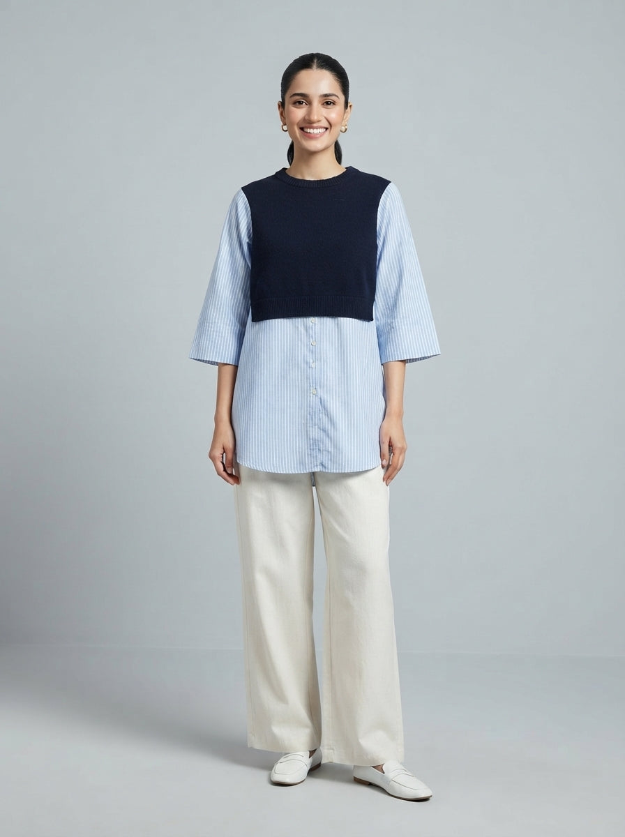 Preloved Zara women's blouse, size XS, worn by a model, styled