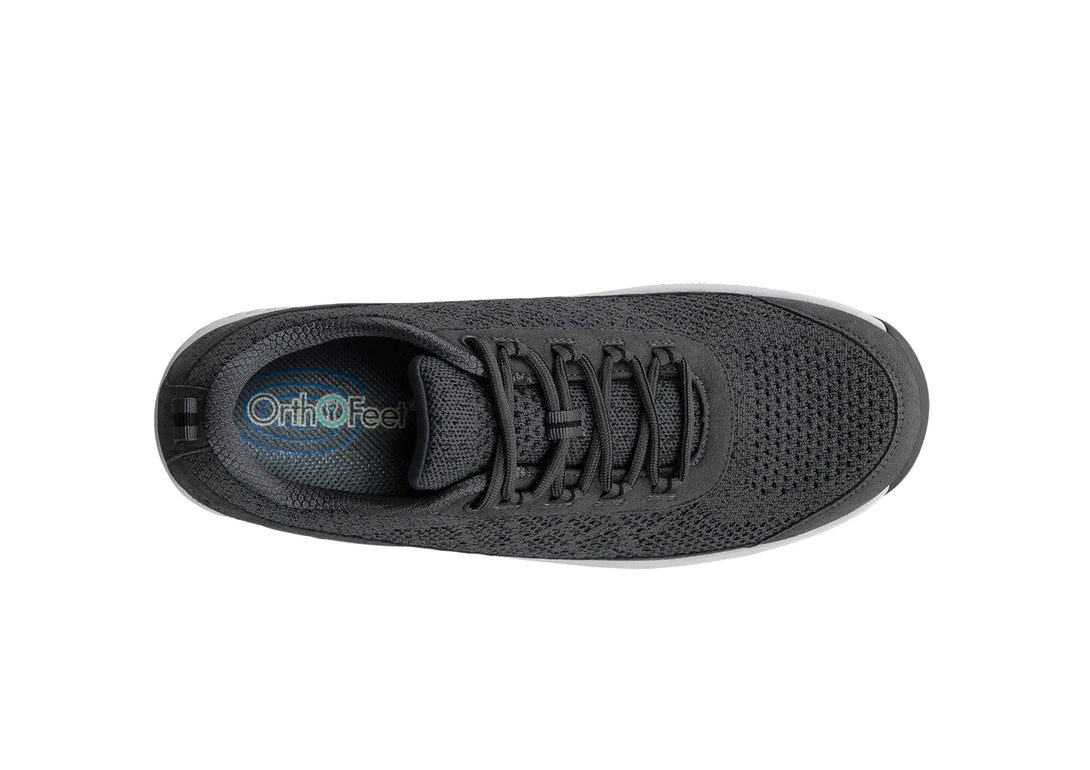 ORTHOFEET Men Lava Stretch Knit Dark Gray Khazanay
