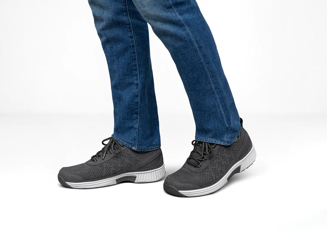 ORTHOFEET Men Lava Stretch Knit Dark Gray Khazanay