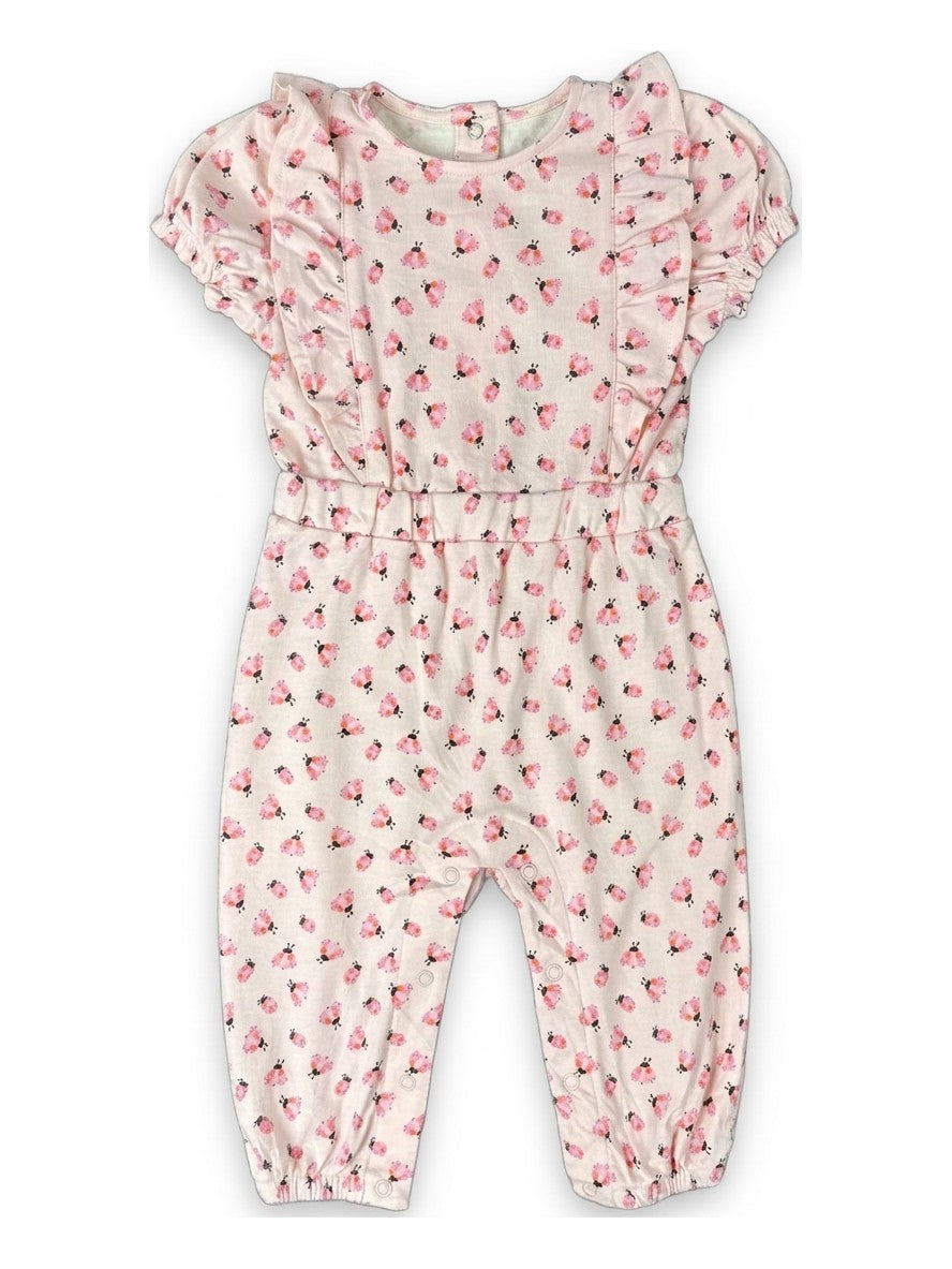 Preloved AMAZONE ESSENTIALS baby girls' dungarees, size 6-12M, studio flat lay