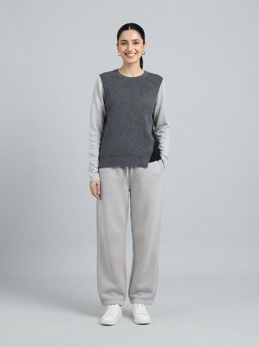 Preloved Calvin Klein women's sweater, size S, worn by a model, styled