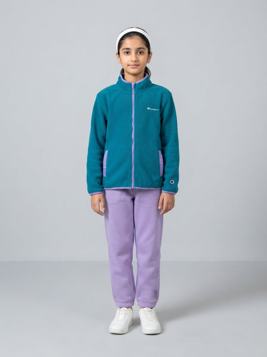 Preloved Champion teen girls' fleece jacket, size 10-12Y, worn by a model, styled