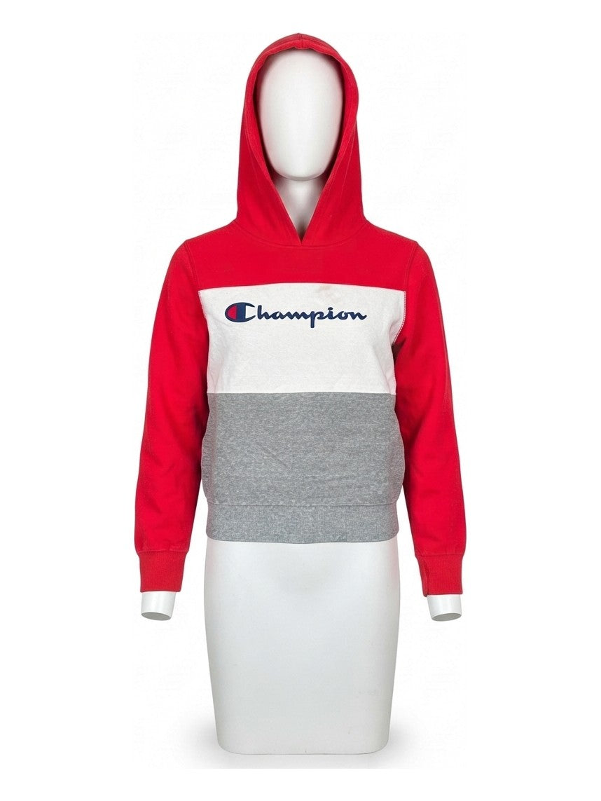 Preloved Champion women's sports hoodie, size L, on a mannequin
