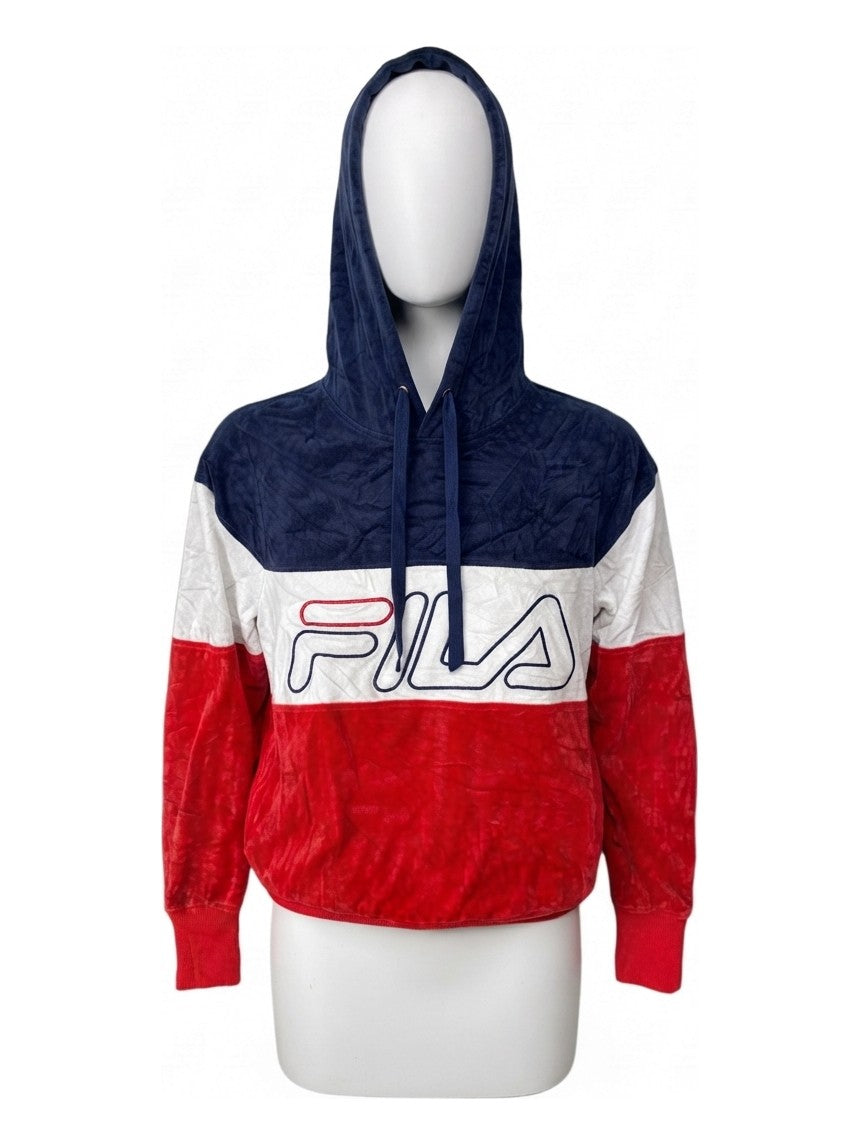 Preloved FILA women's sports hoodie, size S, on a mannequin