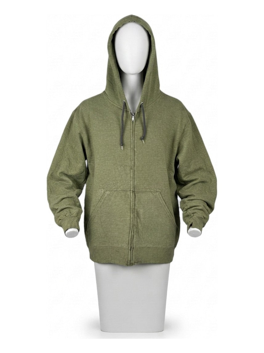 Preloved Fruit of the Loom women's zip-up hoodie, size S, on a mannequin