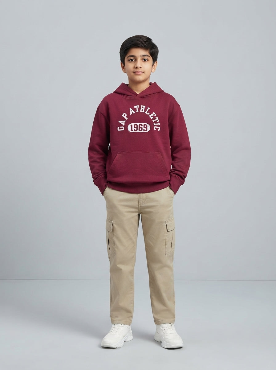 Preloved GAP teen boys' hoodie, size 10-12Y, worn by a model, styled