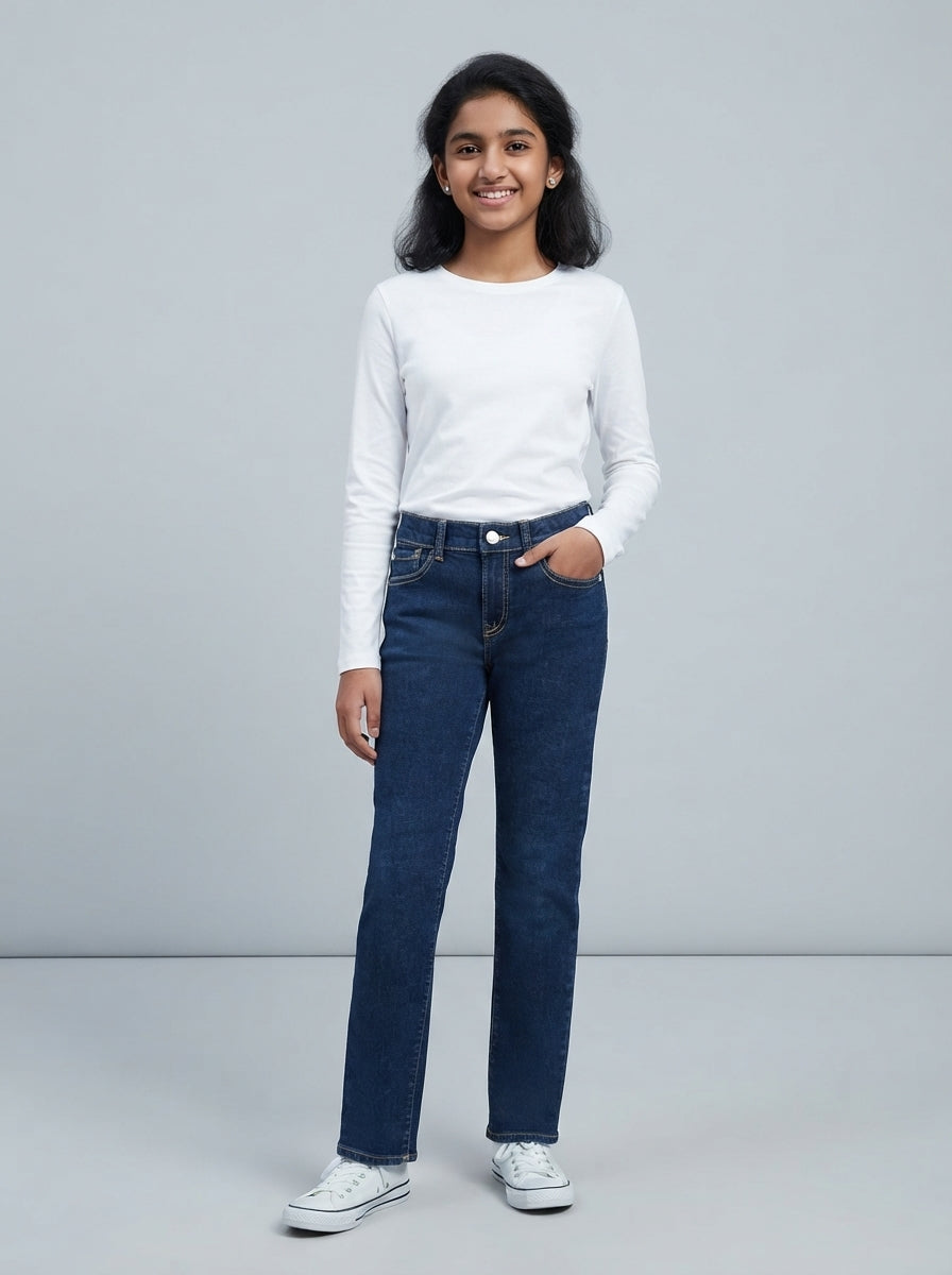 Preloved GAP teen girls' jeans, size 12-14Y, worn by a model, styled
