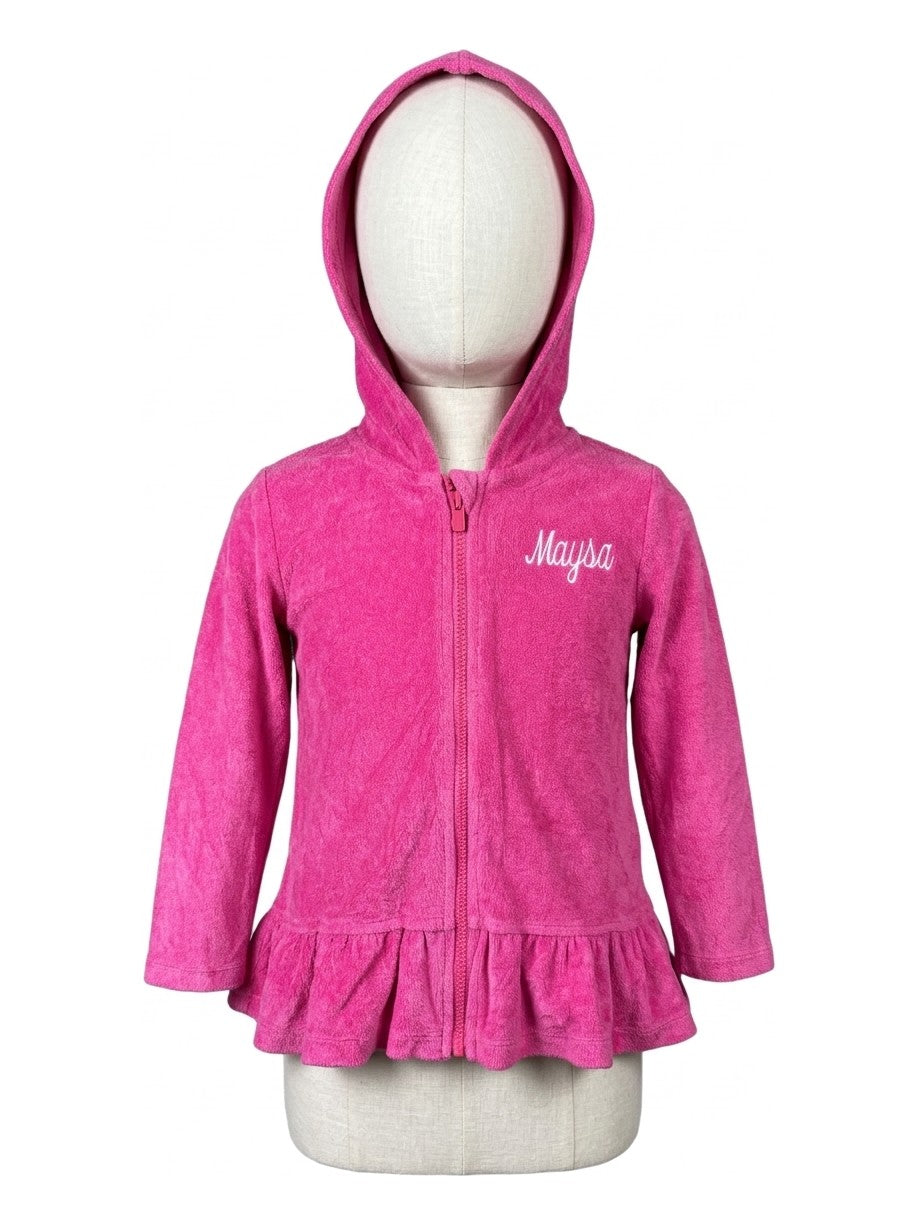 Preloved Gerber girls' zip-up hoodie, size 4T, on a mannequin