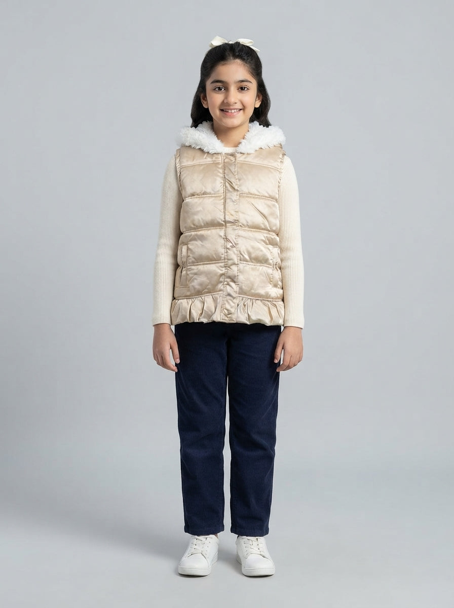 Preloved GYMBOREE teen girls' gilet / vest, size 10-12Y, worn by a model, styled