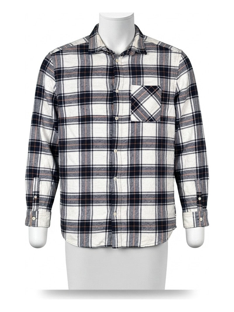 Preloved H&M men's flannel shirt, size S, on a mannequin