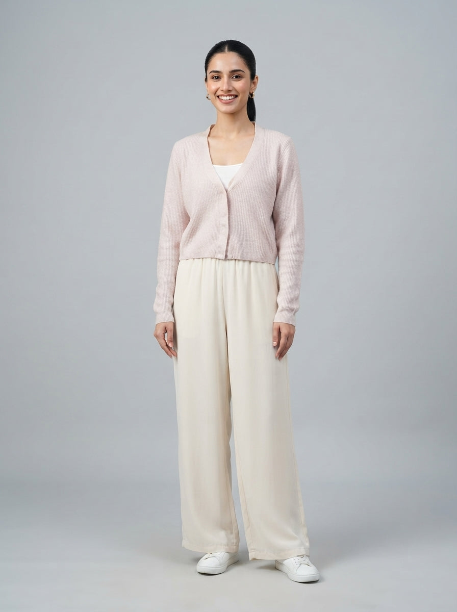 Preloved H&M women's cardigan, size S, worn by a model, styled