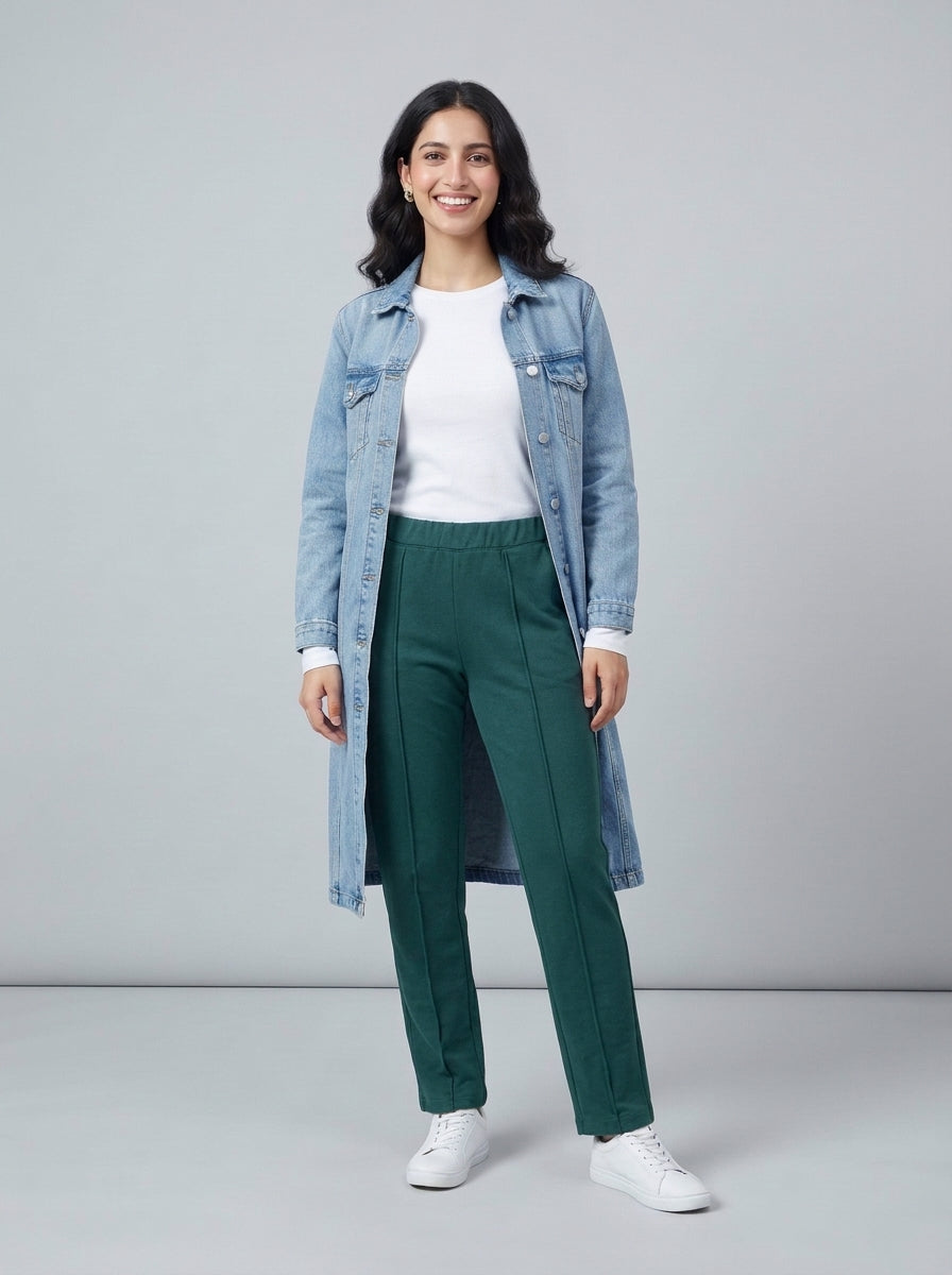 Preloved J.CREW women's casual trouser, size XS, worn by a model, styled