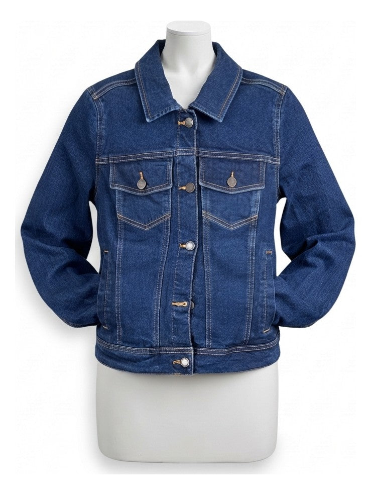 Preloved Joe Fresh women's denim jacket, size S, on a mannequin