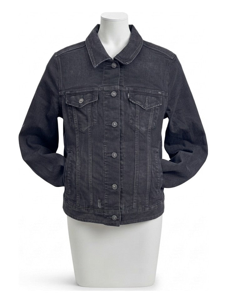 Preloved LEVI Strauss women's denim jacket, size L, on a mannequin