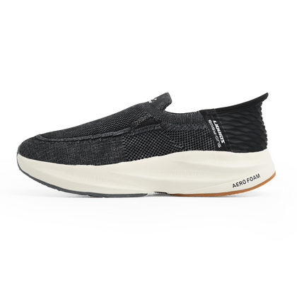 Liquid - Easy-Ons Aerofoam Knit Slip-On Shoes - Black/White