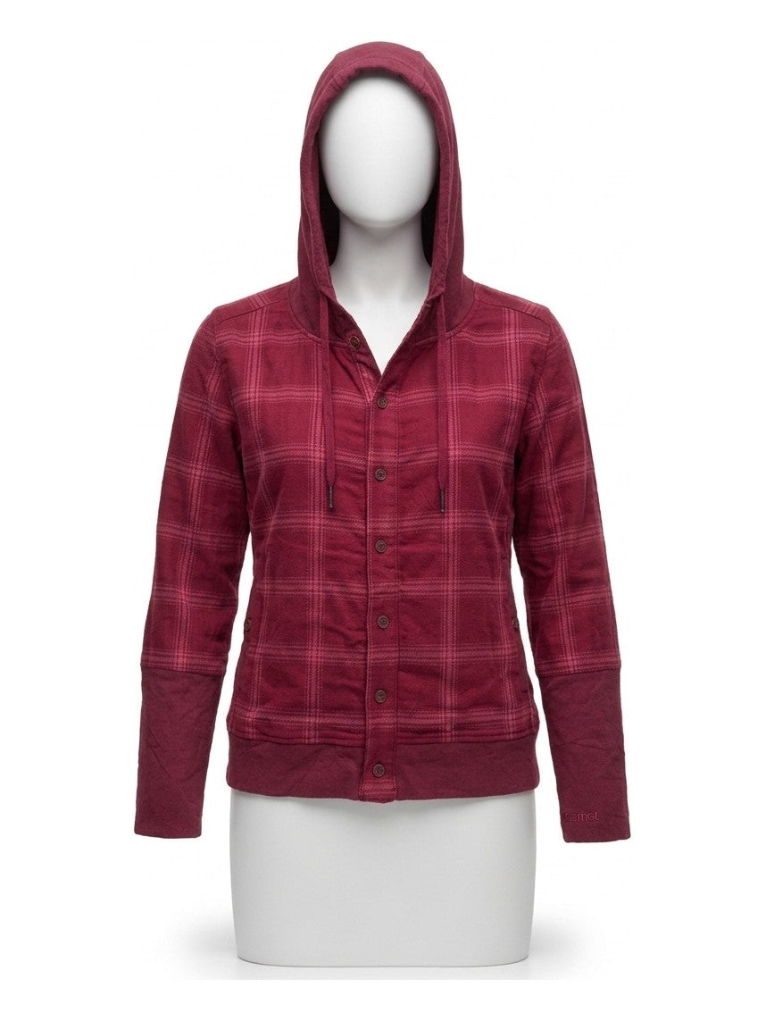 Preloved Marmot women's flannel shirt, size XS, on a mannequin
