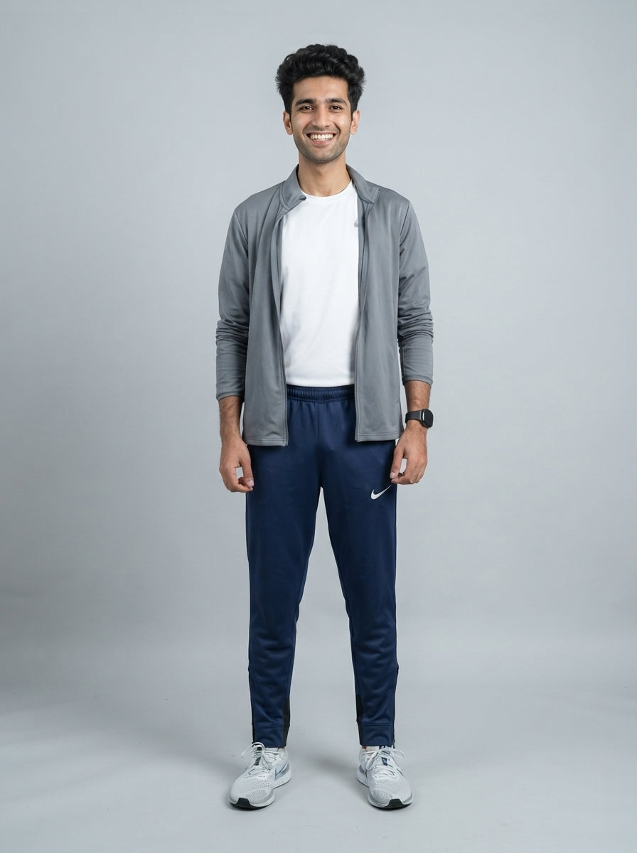 Preloved Nike men's sports trouser, size M, worn by a model, styled