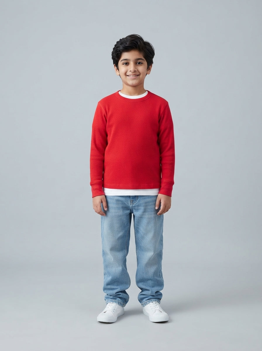 Preloved Old Navy boys' t-shirt, size 6-8Y, worn by a model, styled