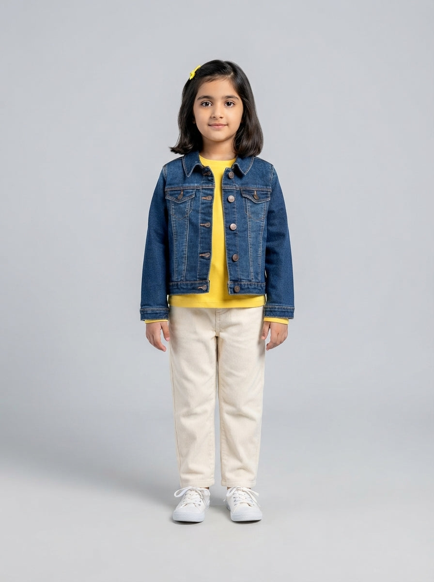 Preloved Old Navy girls' jacket, size 5-6Y, worn by a model, styled