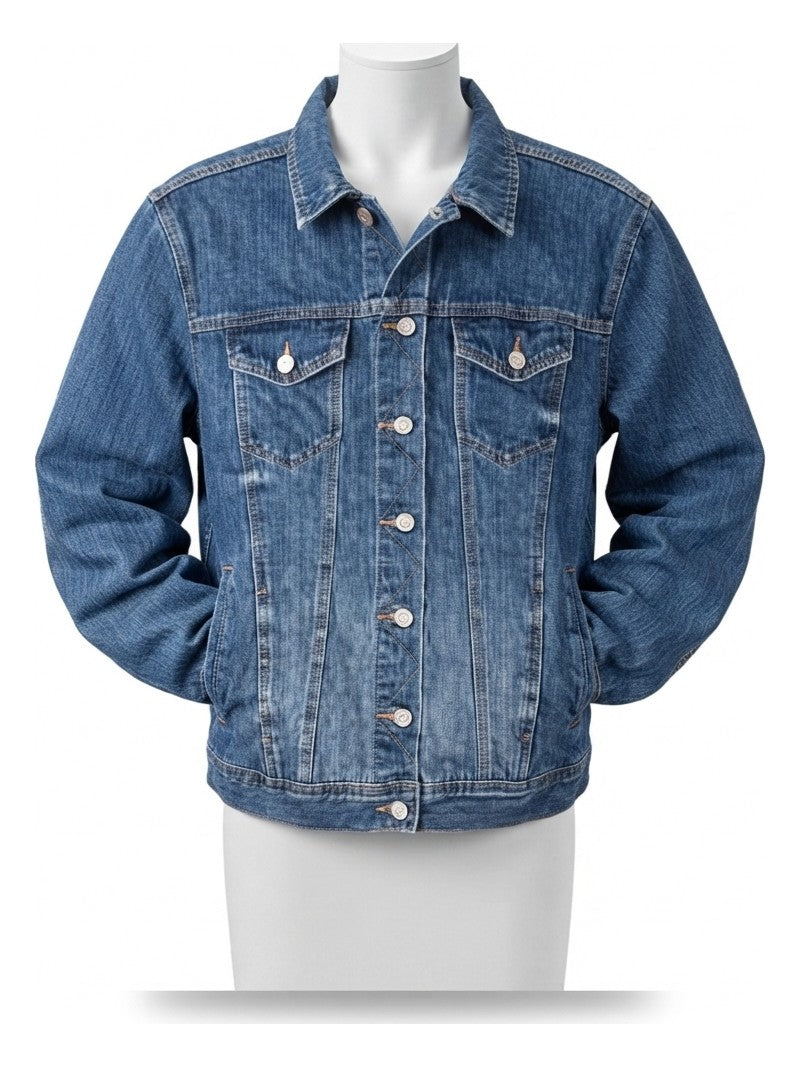 Preloved Old Navy men's denim jacket, size M, on a mannequin