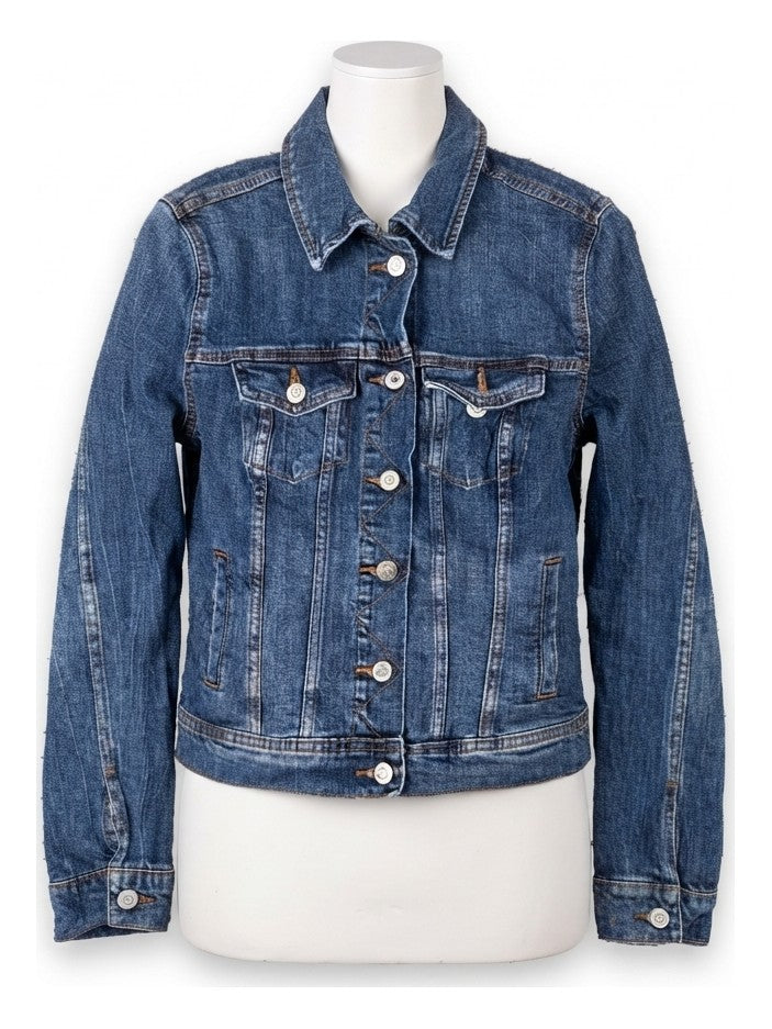 Preloved Old Navy women's denim jacket, size XS, on a mannequin