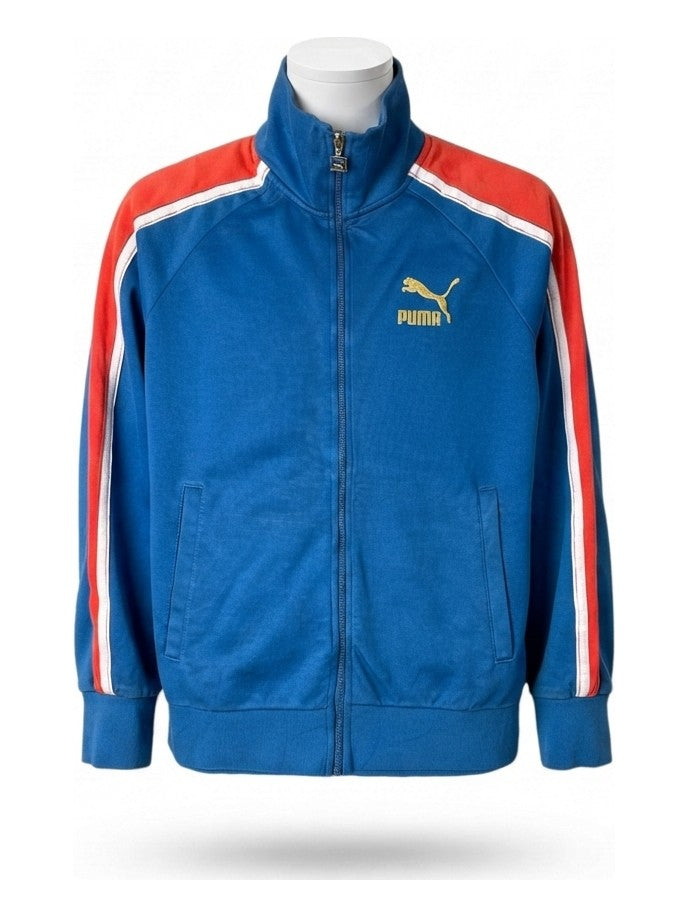 Preloved Puma men's sports zip-up, size S, on a mannequin
