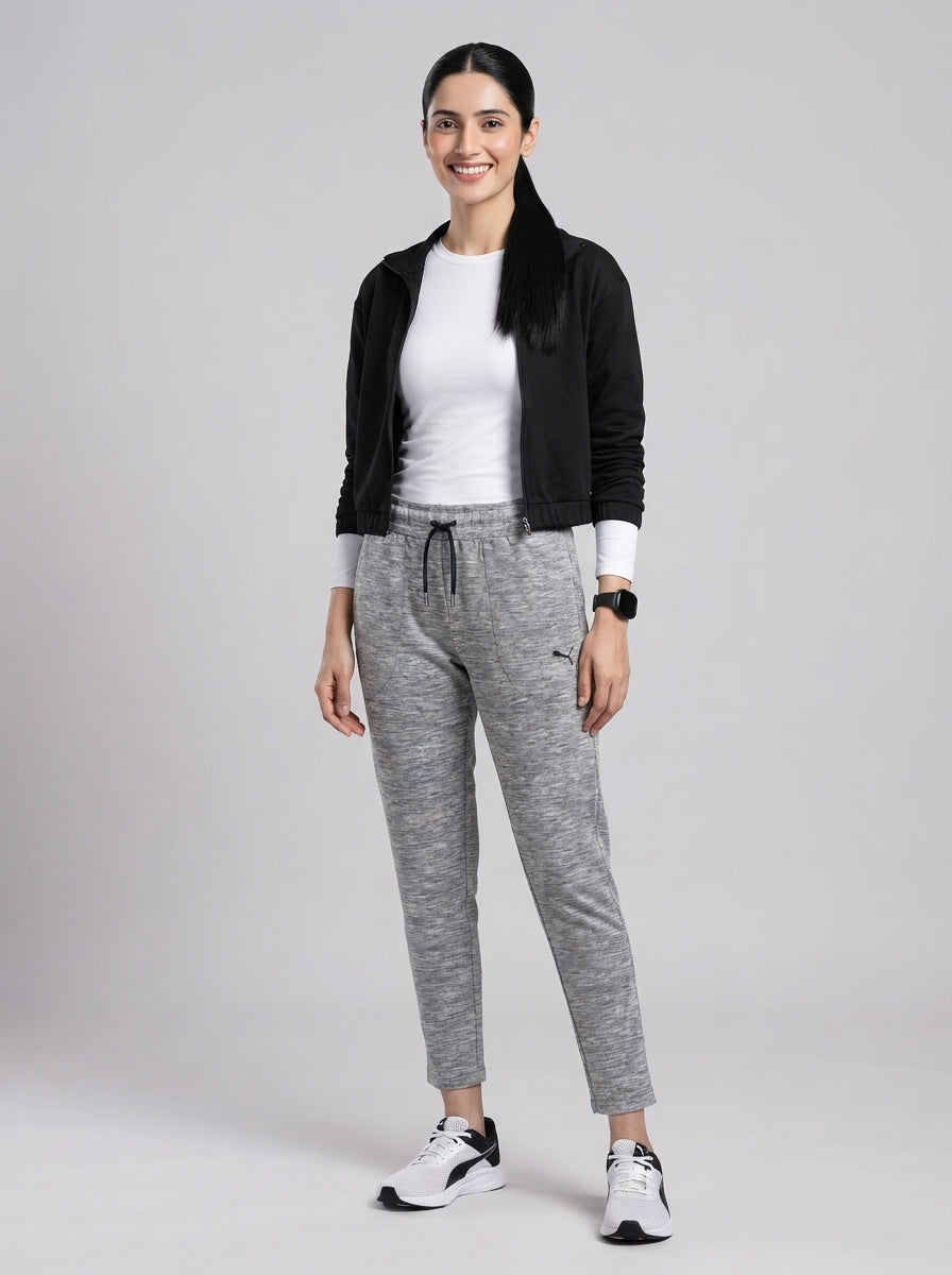 Preloved Puma women's sports trouser, size XL, worn by a model, styled