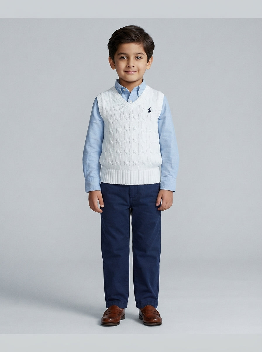 Preloved Ralph Lauren toddler boys' sweater, size 3-4Y, worn by a model, styled