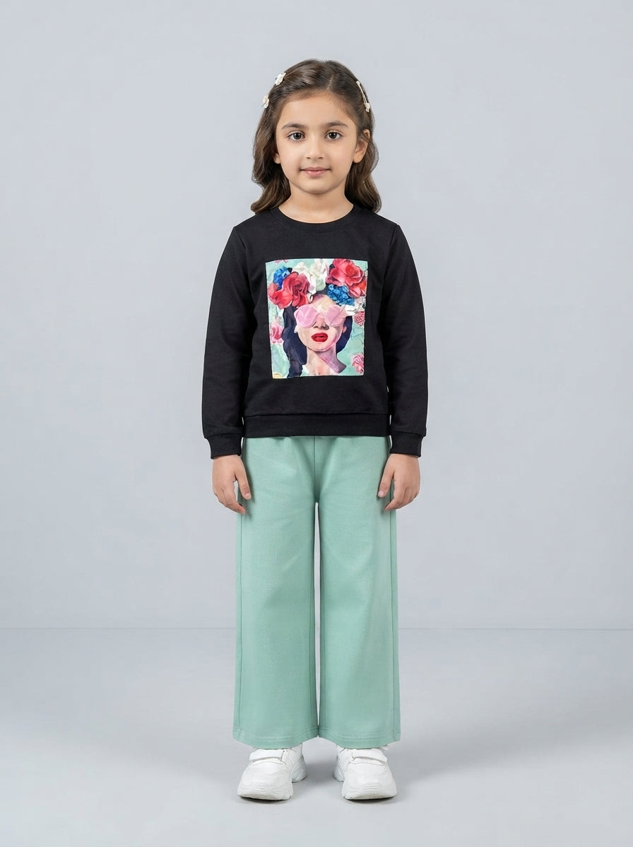 Preloved Shein girls' sweatshirt, size 5-6Y, worn by a model, styled