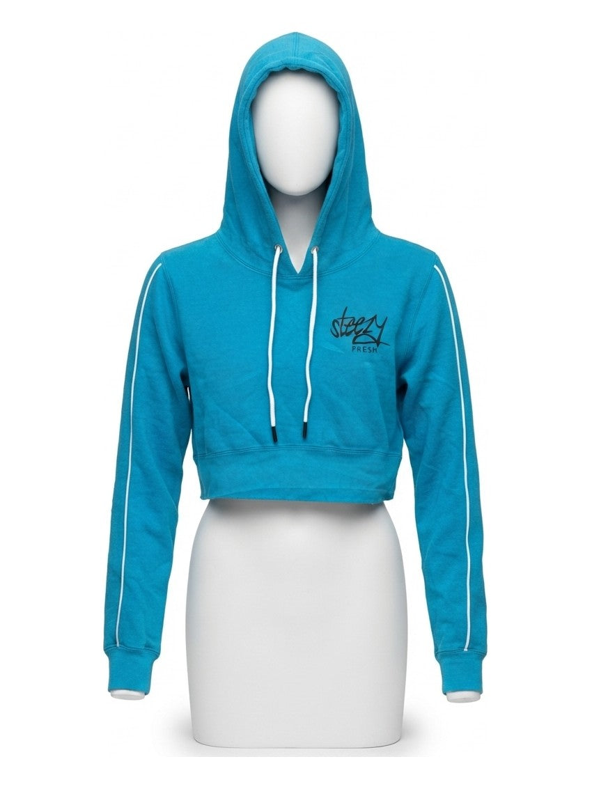 Preloved Steezy Fresh women's sports hoodie, size M, on a mannequin