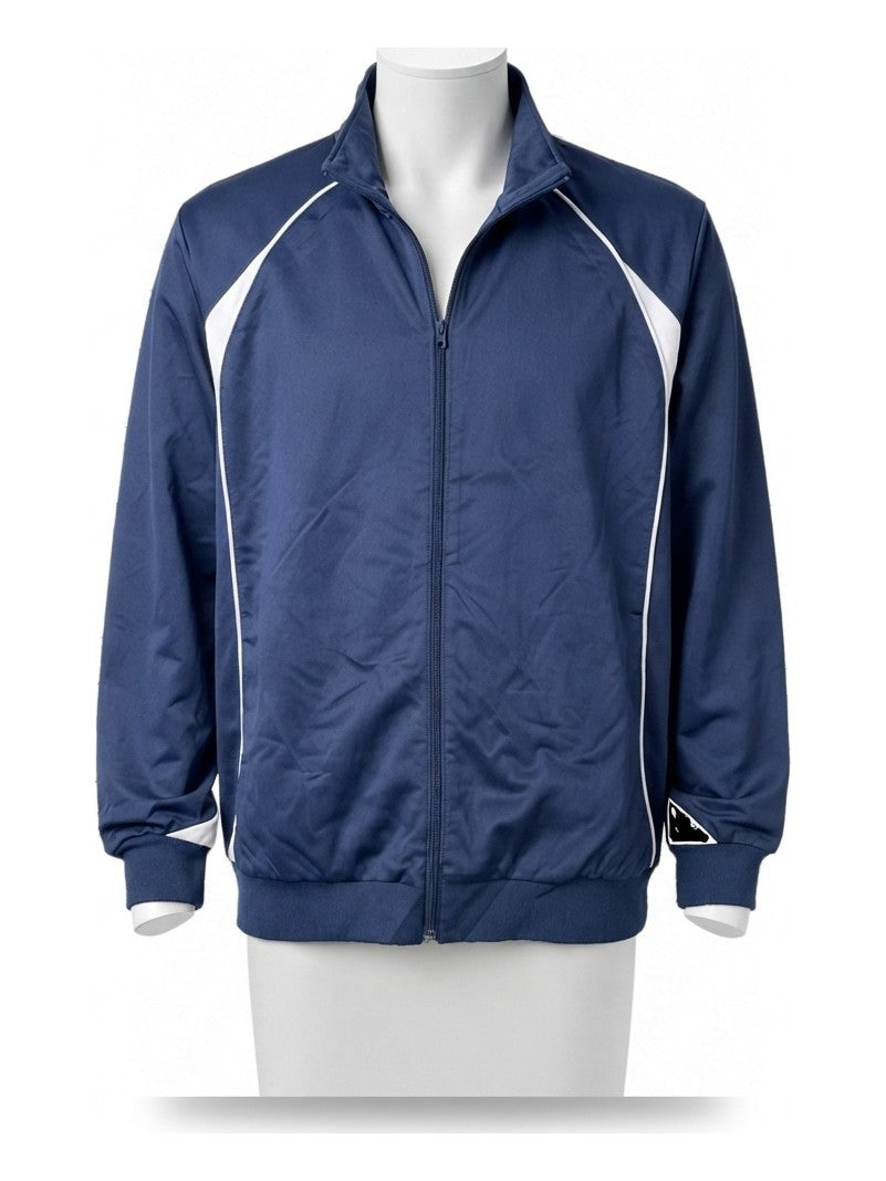 Preloved Teamwork men's sports zip-up, size M, on a mannequin