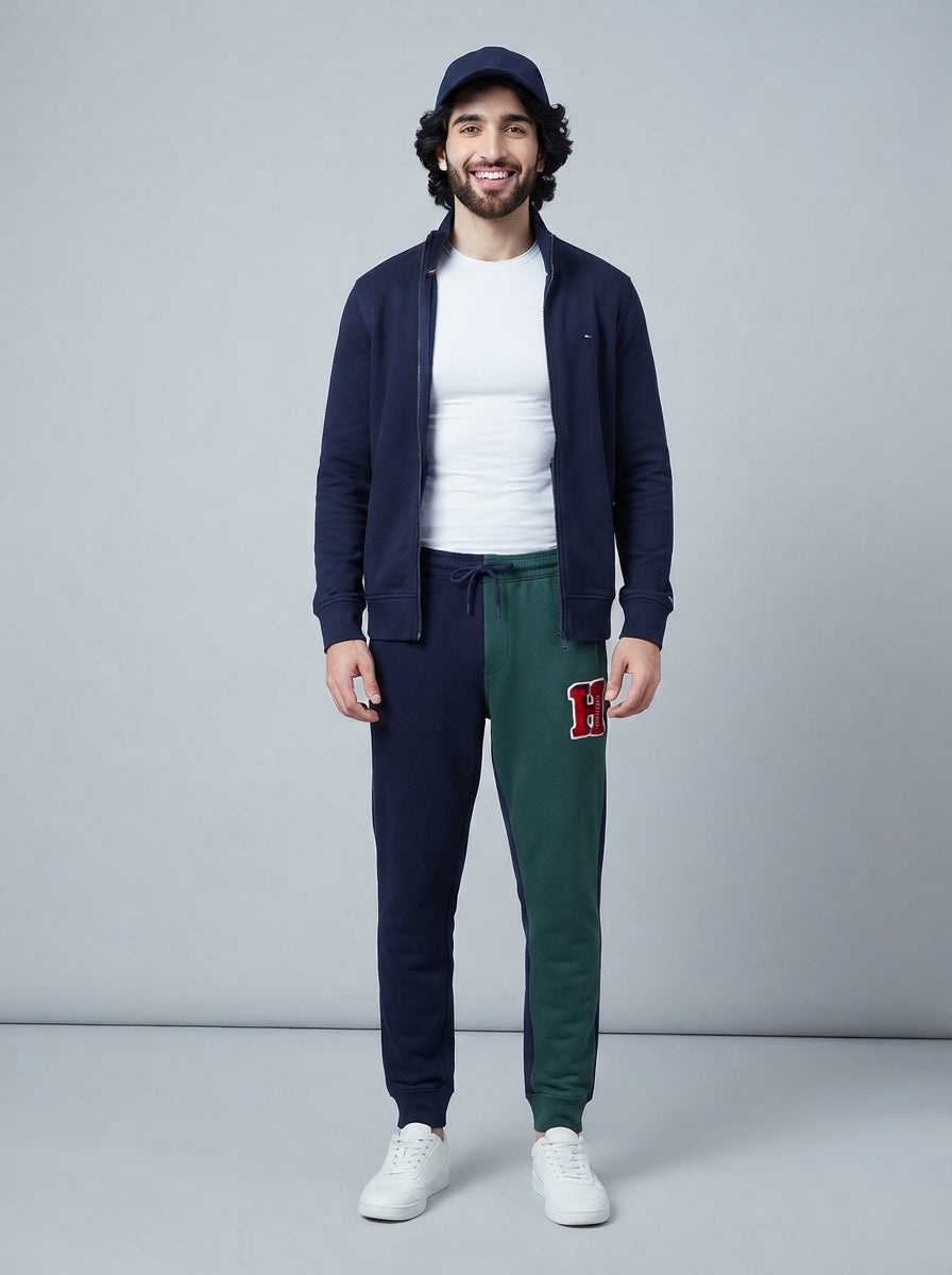 Preloved Tommy Hilfiger men's casual trouser, size XL, worn by a model, styled